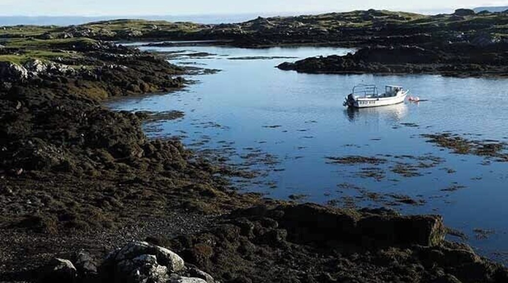Eilean Chairminis Tidal channel and offshore island off the south coast of the Isle of Harris.