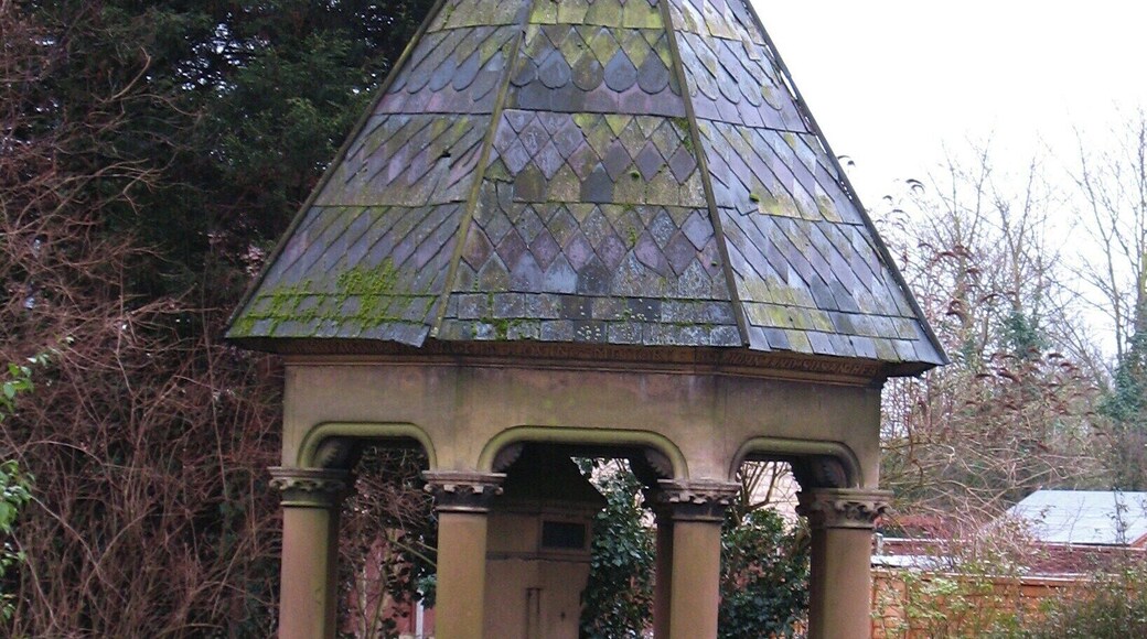 Victorian pump and canopy. Victorian village pump sheltered by an ornamental canopy in Leadenham.
