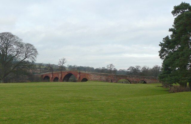 Eden Bridge, south side, complete view, Lazonby / Kirkoswald Built in 1762. There are two flood arches on the east bank.
