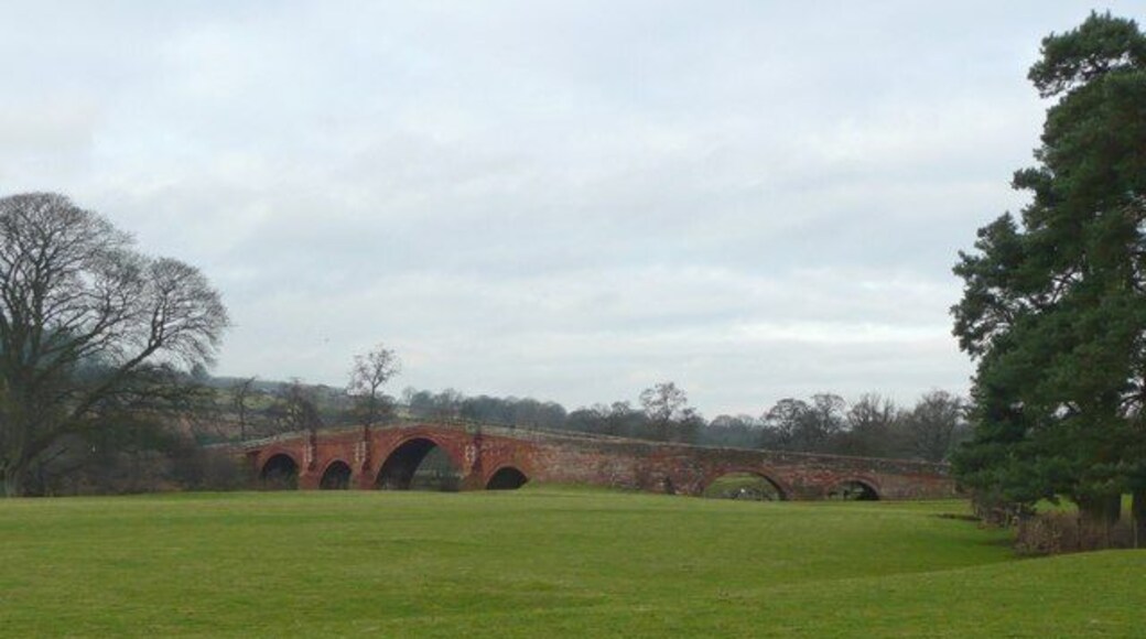 Eden Bridge, south side, complete view, Lazonby / Kirkoswald Built in 1762. There are two flood arches on the east bank.