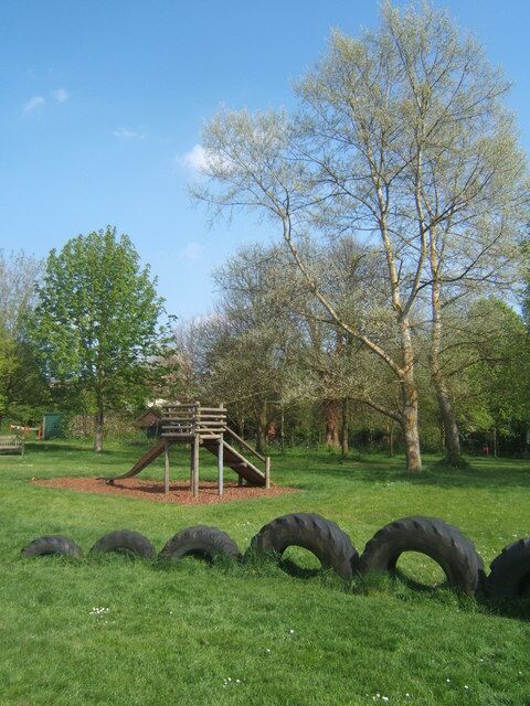Recreation ground at Upper Layham In an attractive setting near the River Brett with some nice trees.