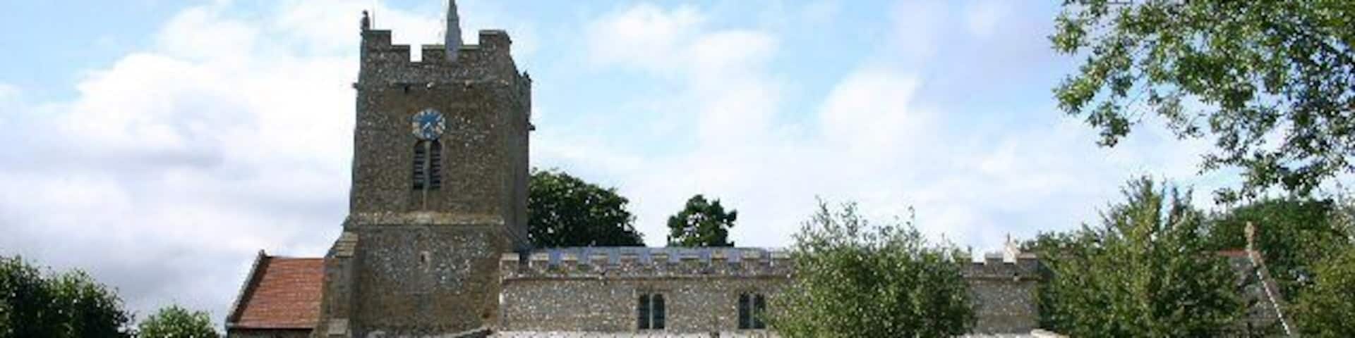 Lakenheath Church. Dedicated to St Mary the Virgin, this church is one of the most interesting in Suffolk, with a Norman font, angel roof and several wall paintings.