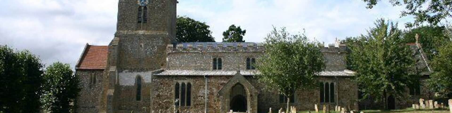 Lakenheath Church. Dedicated to St Mary the Virgin, this church is one of the most interesting in Suffolk, with a Norman font, angel roof and several wall paintings.