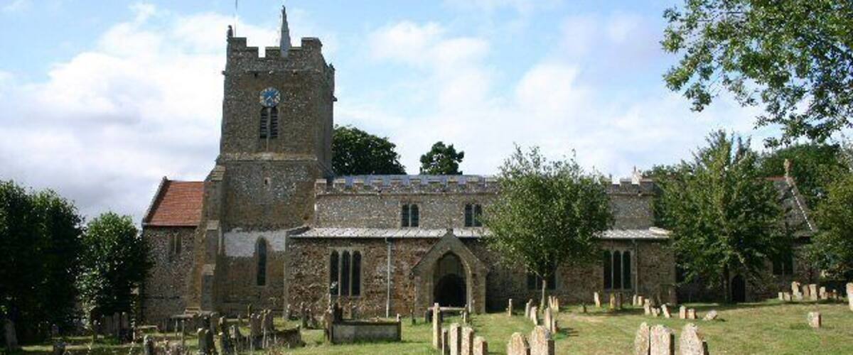 Lakenheath Church. Dedicated to St Mary the Virgin, this church is one of the most interesting in Suffolk, with a Norman font, angel roof and several wall paintings.