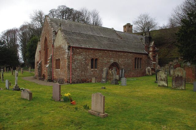 St Oswald's parish church, Kirkoswald, Cumbria, seen from the southwest