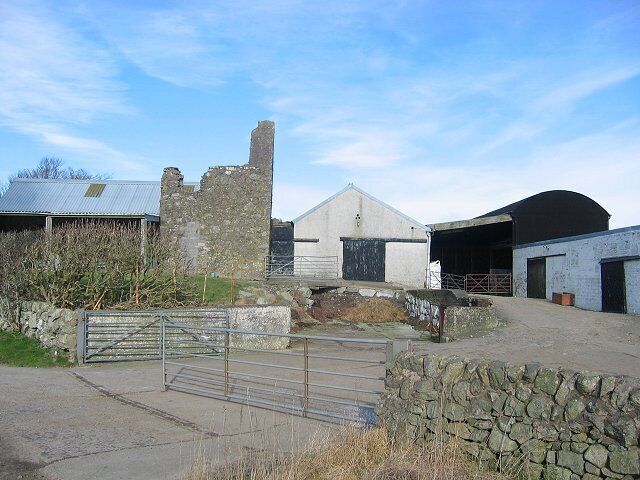 Corra Castle. Tower now incorporated into a farm.