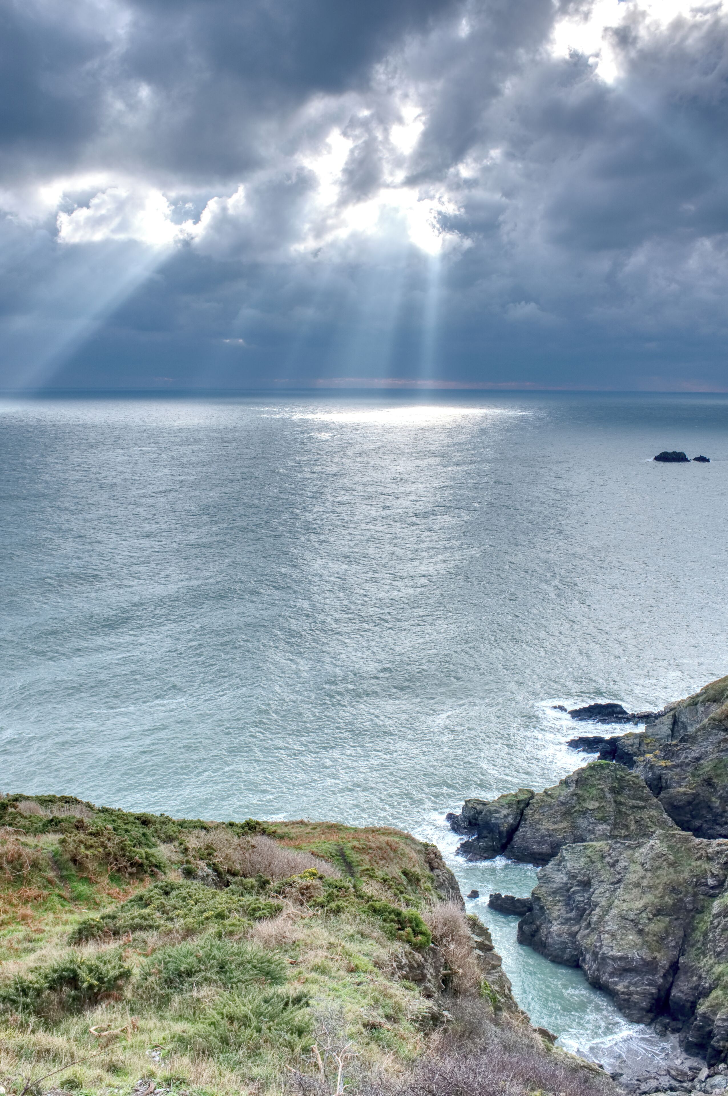 Sun breaking through. If you were standing in it....wow