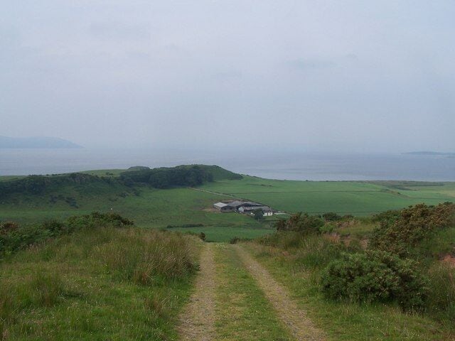 Bute, View from Communication Mast. looking over Largizean Farm