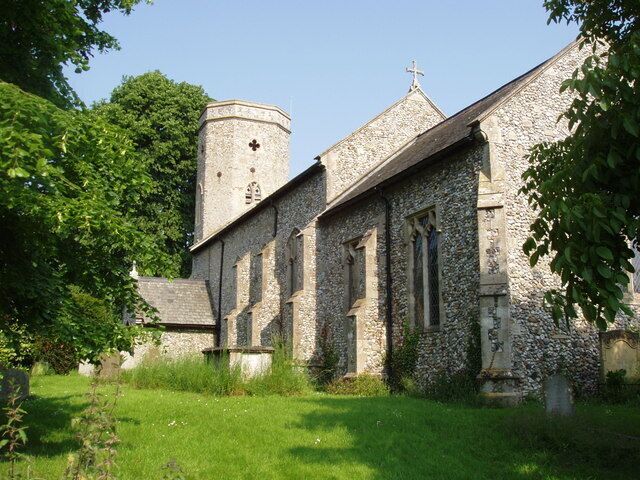 South side of All Saints' parish church, Kettlestone, Norfolk, seen from the southeast