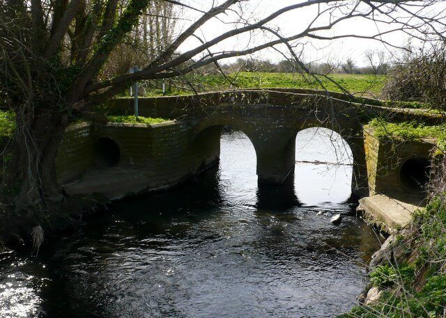 Isle Brewers Bridge Downstream view of the bridge looking south west.