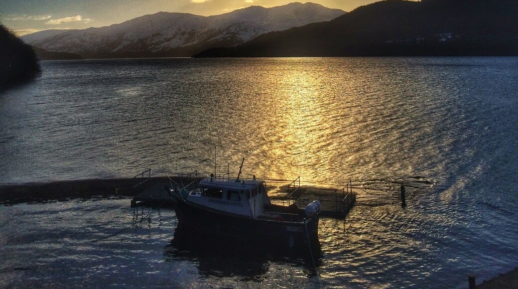 After a 15mile drive from Aberfoyle the road stops here. A big hotel on the banks of Loch Lomond,hotel is shut for winter but you do get some lovely views and the west highland way passes through here which is a famous Scottish walk.