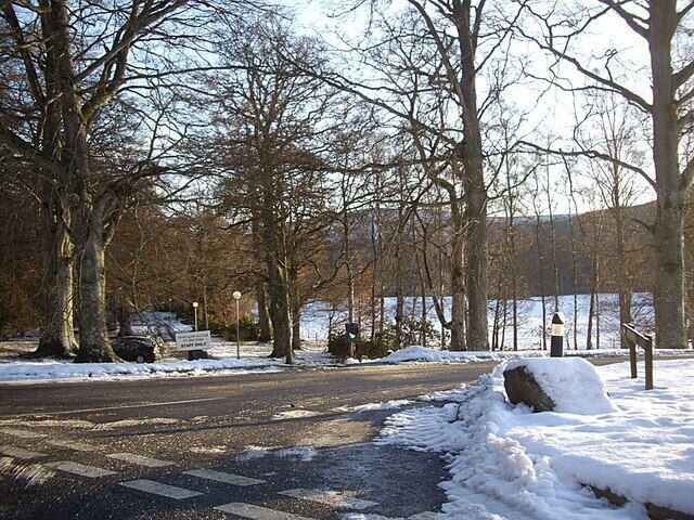 Access to staff car park at Inchmarlo House