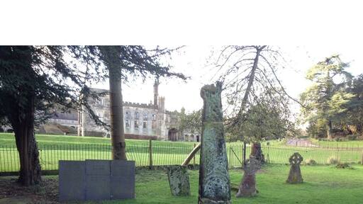 Remains of one of the Saxon crosses in the graveyard of the Church of the Holy Cross, in Ilam, Derbyshire. The church dates from Saxon era although it was considerably rebuilt in Norman and early English times. St. Bertram is buried here.