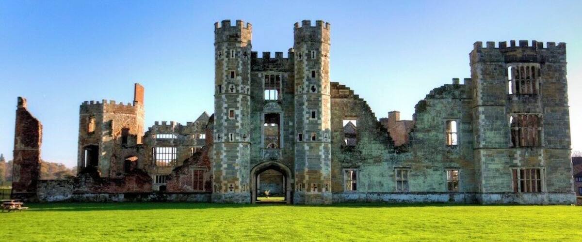 Cowdray House consists of the ruins of one of England's great Tudor houses, architecturally comparable to many of the great palaces and country houses of that time. It is situated just east of Midhurst, West Sussex standing on the north bank of the River Rother. It was largely destroyed by fire on 24 September 1793.