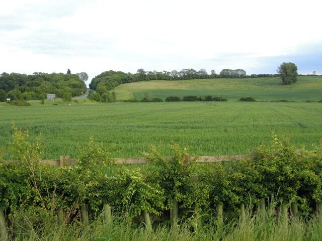 Wilstead Hill, Haynes, Beds. The A6 cuts through the Greensand escarpment.