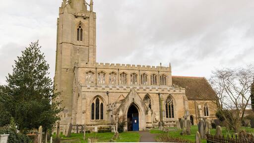 There was a church at Billingborough in the 11th century, as noted in the Domesday book. The present church dates from the early 14th century onwards and was restored in the 19th century. It consists of a north west tower with spire, nave with north and south aisles, south porch, and chancel with a small organ chamber. The tower is of four stages, 150 foot high. The top of the tower is battlemented with a recessed octagonal spire with three tiers of lucarnes. Five bells were installed in 1717, and they were rehung in 1846. The nave has an embattled parapet and closely spaced three light clerestory windows from the 15th century. The porch dates from around 1312 and the door has 14th century ironwork. The nave arcades are 14th century and are of three bays to the north, and 4 to the south. The south aisle has a piscina at the east end. There is a 15th century octagonal font on a pedestal. The nave was reroofed in 1870 at a cost of £780, and various improvements were made in 1887. In 1891 the 14th century chancel was rebuilt and a year later the east window was installed to the late Duke of Clarence. A reredos was added in 1894. The west window dates from 1912, and in 1929 the organ was restored at a cost of £200. Small amounts of mediaeval glass are retained in the tracery of several windows, the south west window is by John Hayward from 1980. The organ is originally by Brown and Son of London. The west end of the church is often used as a coffee area.