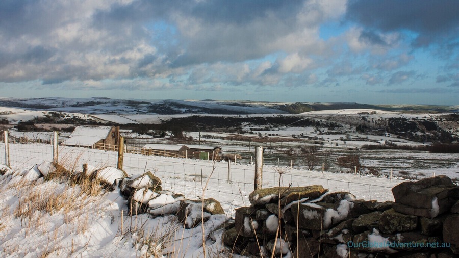 Snow in the Peak District today. This is just off the road between Leek and Buxton.