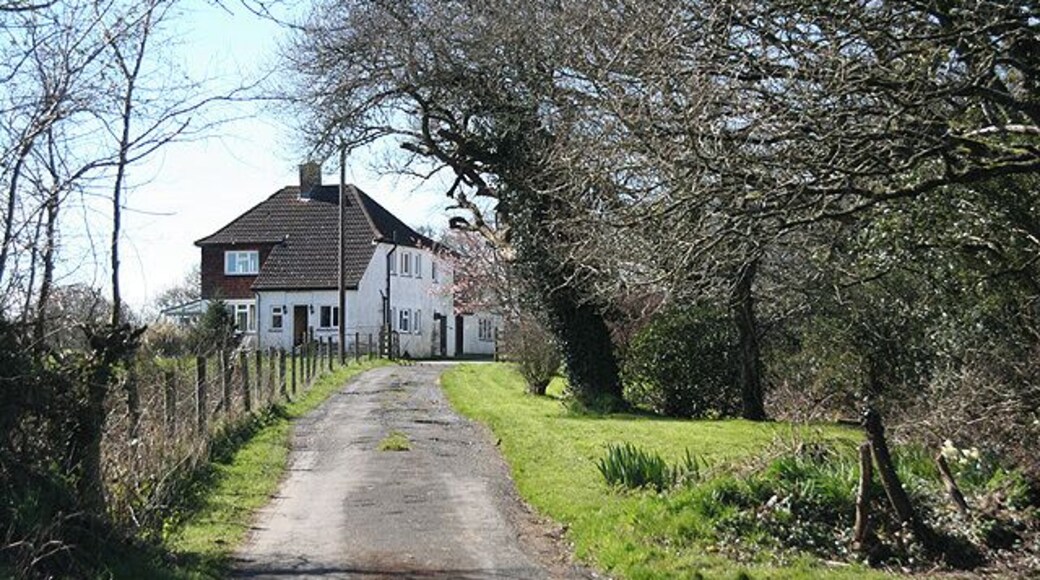 Highampton: New Farm By the entrance to the farm which now operates as Oakwood Kennels and Cattery