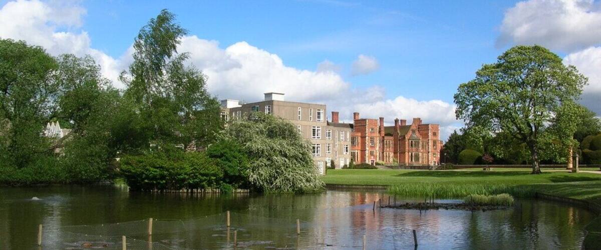 Heslington Hall & Derwent College. Situated at the top end of the lake, Derwent is the oldest of the colleges here at the University of York. Herons are a common sight around this part of the lake.