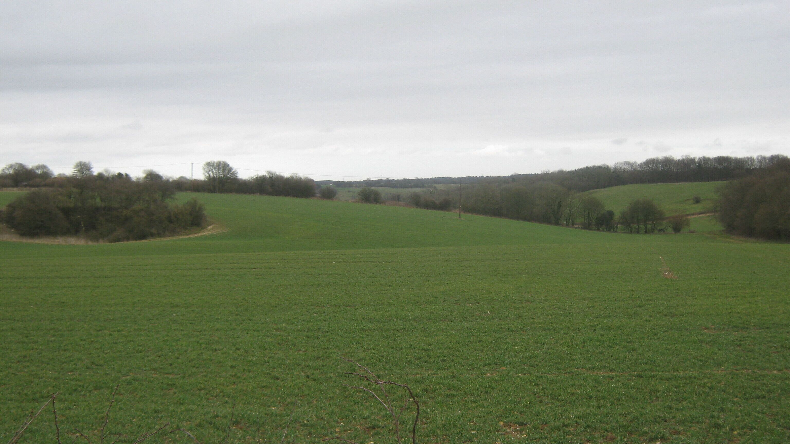 View of the valley, south of Crabtree Farm As seen from Woods Hill.