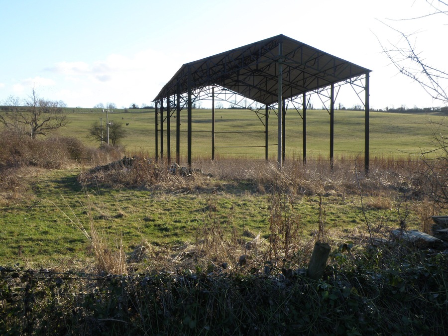 Dutch barn near Shotley Simple structures for storing hay and straw or fresh air in this case.