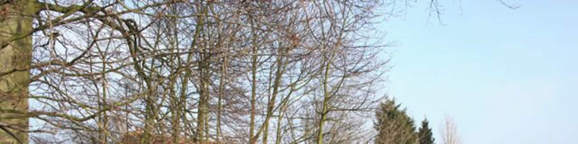 Cannester House, Hungerton, Lincolnshire. On the corner of the road to Great Ponton, this is the only building in this square, just outside the tiny village of Hungerton.