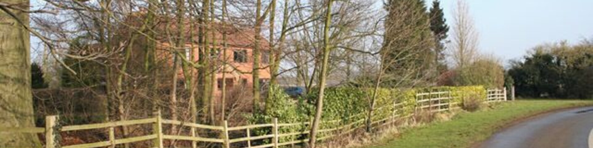 Cannester House, Hungerton, Lincolnshire. On the corner of the road to Great Ponton, this is the only building in this square, just outside the tiny village of Hungerton.