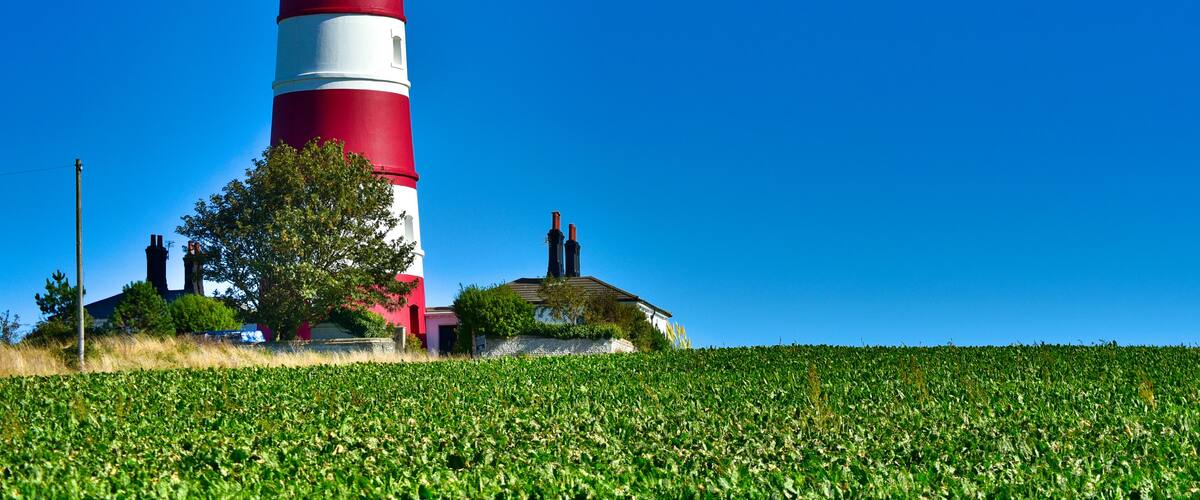 Beautiful lighthouse at Happisburgh in Norfolk. Not easy to find but worth finding for the photos.