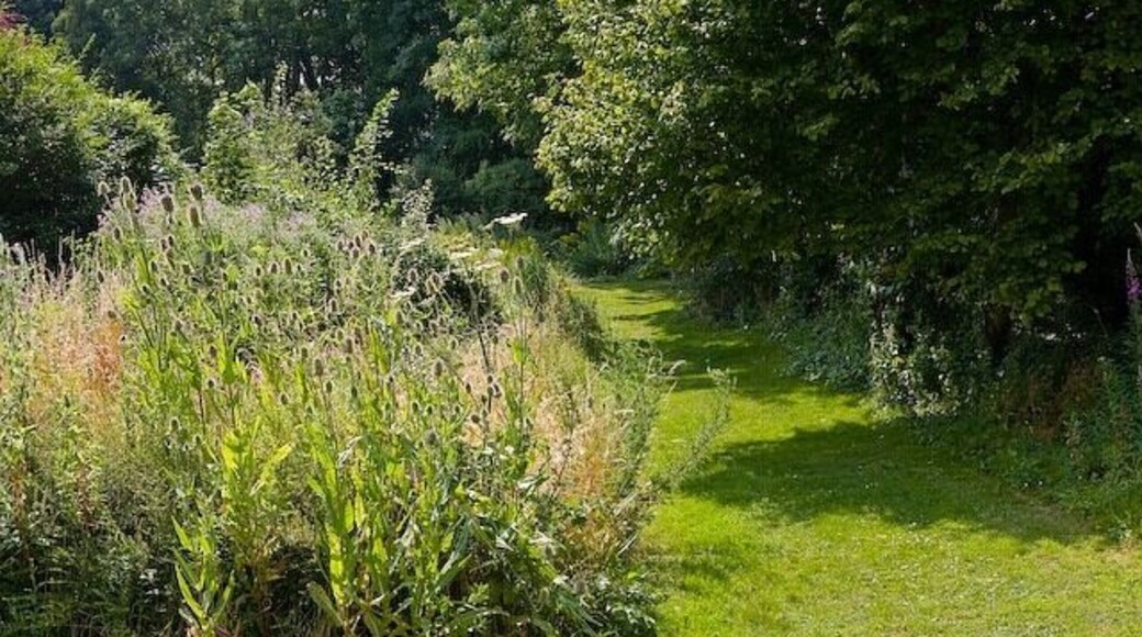 Wayfarer's Walk begins to climb the hill from Green Lane, Hambledon