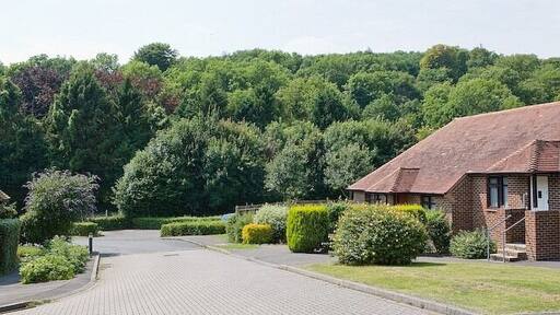 Lashly Meadow, Hambledon Looking from within this residential cul de sac back towards Green Lane.