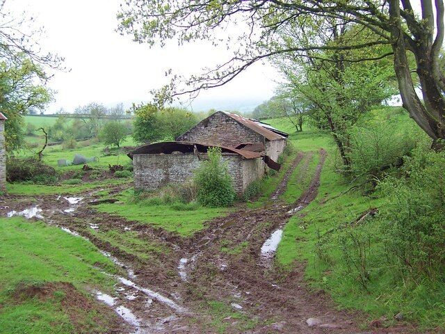 Coldbrook. Old barn north of Caggle Street, passed by the Offa's Dyke National Trail