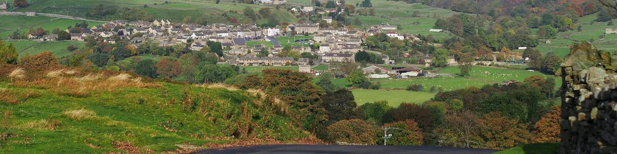 Reeth, Swaledale, seen from Grinton Lodge, looking towards Arkengarthdale