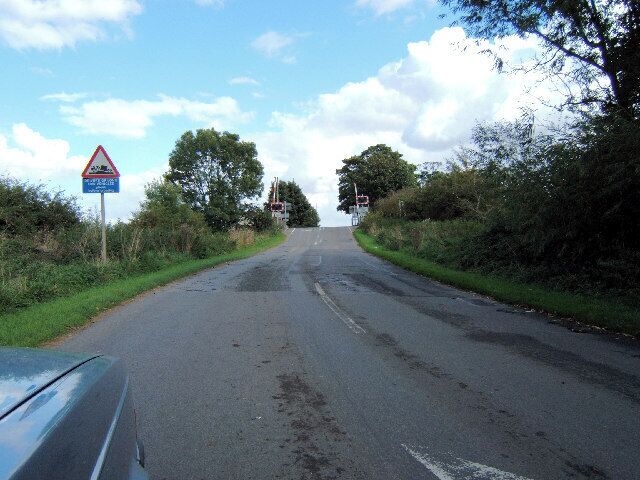 Soft (or Soff) Lane Level Crossing, south of Goxhill, Lincolnshire, England. Seen from the West.