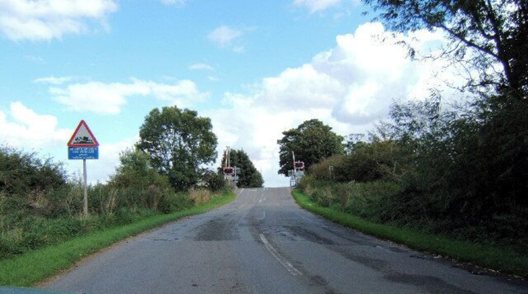 Soft (or Soff) Lane Level Crossing, south of Goxhill, Lincolnshire, England. Seen from the West.