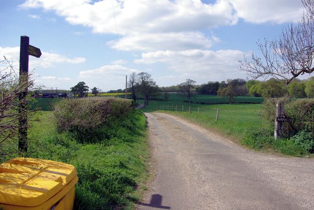 Road to Harmas Farm A private road but a public footpath.
