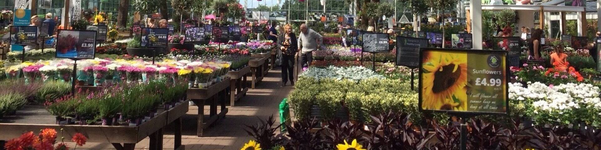 The largest garden centre in the UK. Plenty of flowers to brighten up your day.