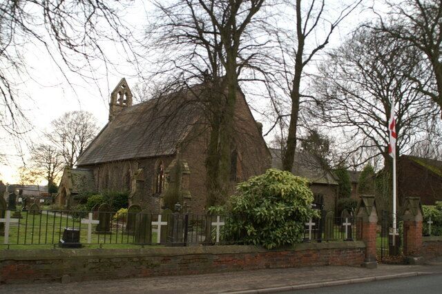 All Saints Parish Church, Glazebury, Cheshire, seen from the east