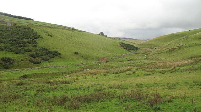 Toddle Burn The track above the burn is being improved to access a building site for a wind power station.