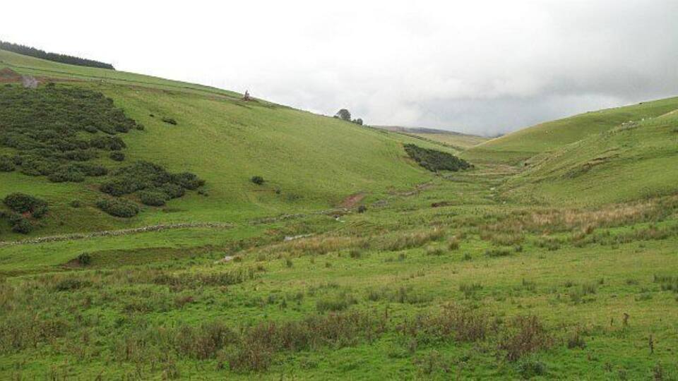Toddle Burn The track above the burn is being improved to access a building site for a wind power station.