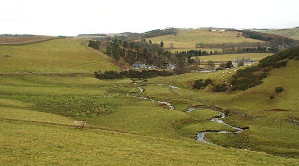 Toddle Burn Meandering burn approaching Fountainhall and the Gala Water.