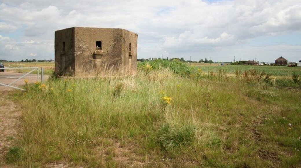 Pill box at Clamp Gate Bridge WW2 pill box guarding Clamp Gate Bridge crossing Hobhole Drain