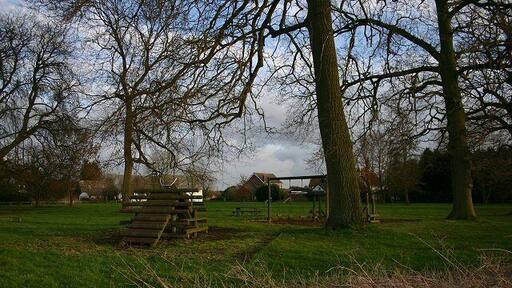 Village green, Finningham Play equipment in the north-west corner of the village green.