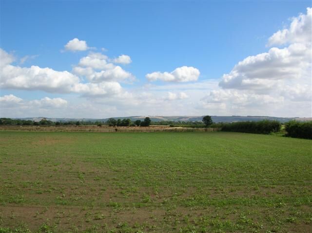 Towards the Wolds from New Bridge Lane, west of Bolton, East Riding of Yorkshire, England. The Wolds represent a sudden height increase in the otherwise very flat areas surrounding York. Bolton lies on the flat area ahead.