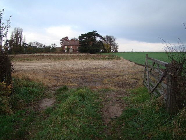 Rowland Hill, south west of Yapham, East Riding of Yorkshire, England. View from Feoffee Lane of Rowland Hill farm near Yapham.