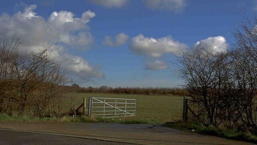 Gate on road to Church Whitfield In the background is the A256 trunk road.