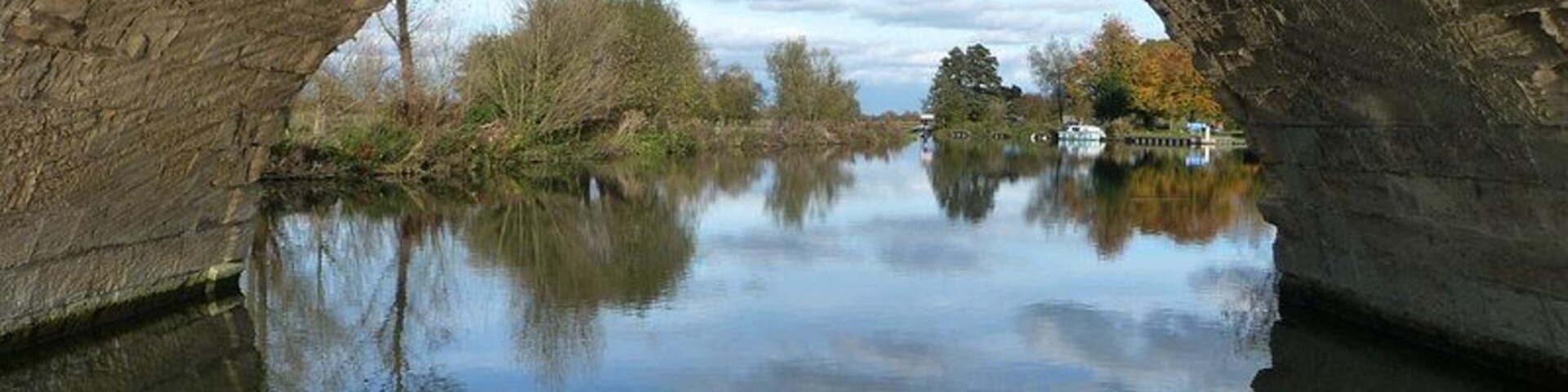 View through Swinford Bridge on the River Thames at Eynsham, Oxfordshire
