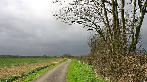 Eynsham, Chilbridge Road I am about to get soaked! A storm brews up in the west above Lower Farm, Chilbridge Road, Eynsham.