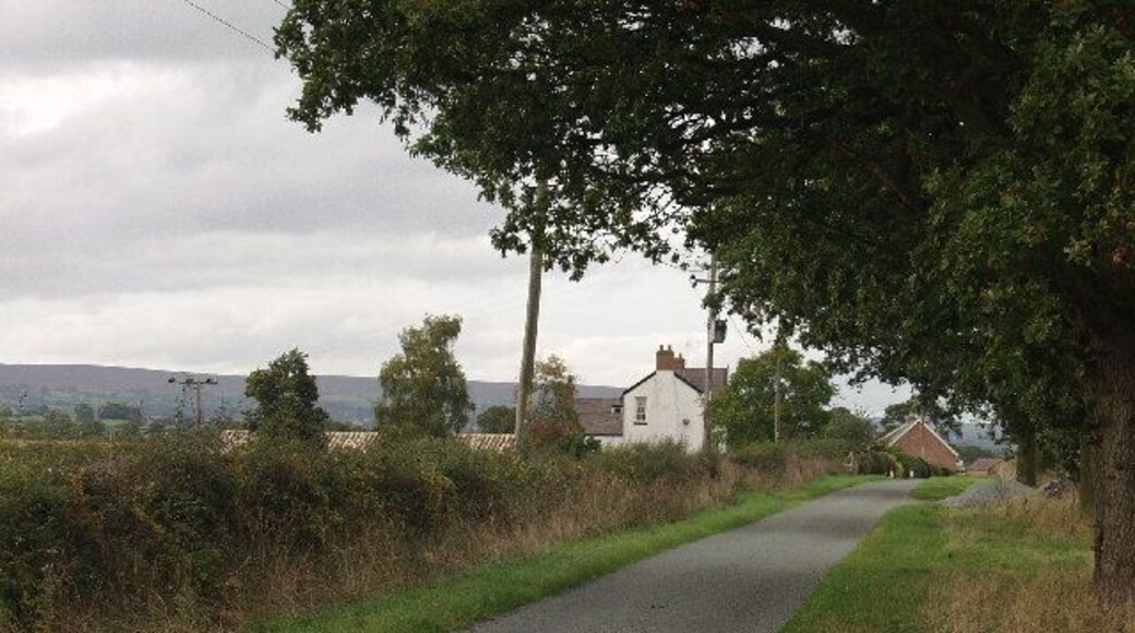 Redundant farm buildings at Plas Goulbourn. Redundant farm buildings in the process of conversion to domestic properties.