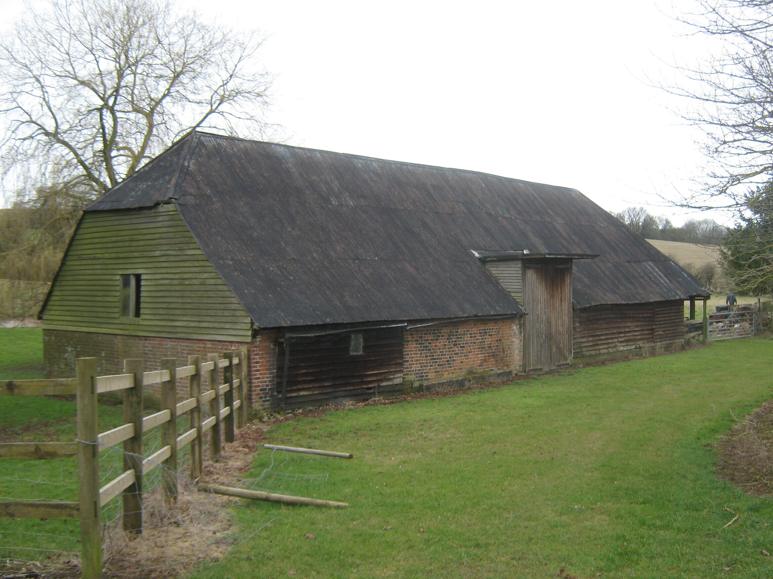 Pett Bottom Barn Unconverted barn near Pett Bottom House in the Pett Valley.