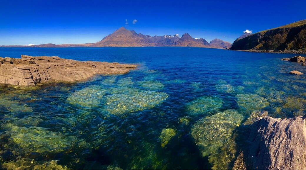 When the sky was just too blue in Elgol on the Isle of Skye the clear waters catch your attention. With the Cuillin range in the distance that fantastic rocky shoreline draws my attention. What’s missing form the photos it the local school is just off the harbor and the kids get to play here everyday when school in. What a place to grow up.
#BVSblue